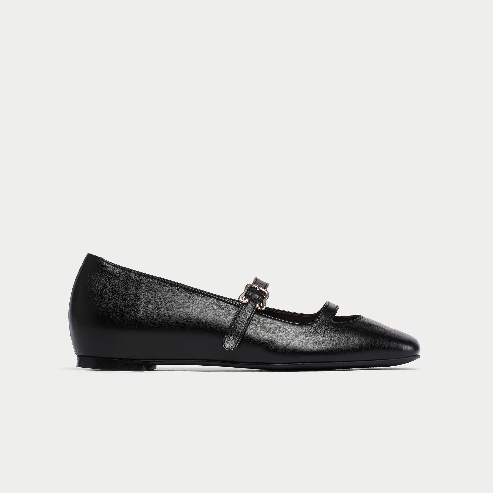 Alexa - Black Leather Ballerinas
