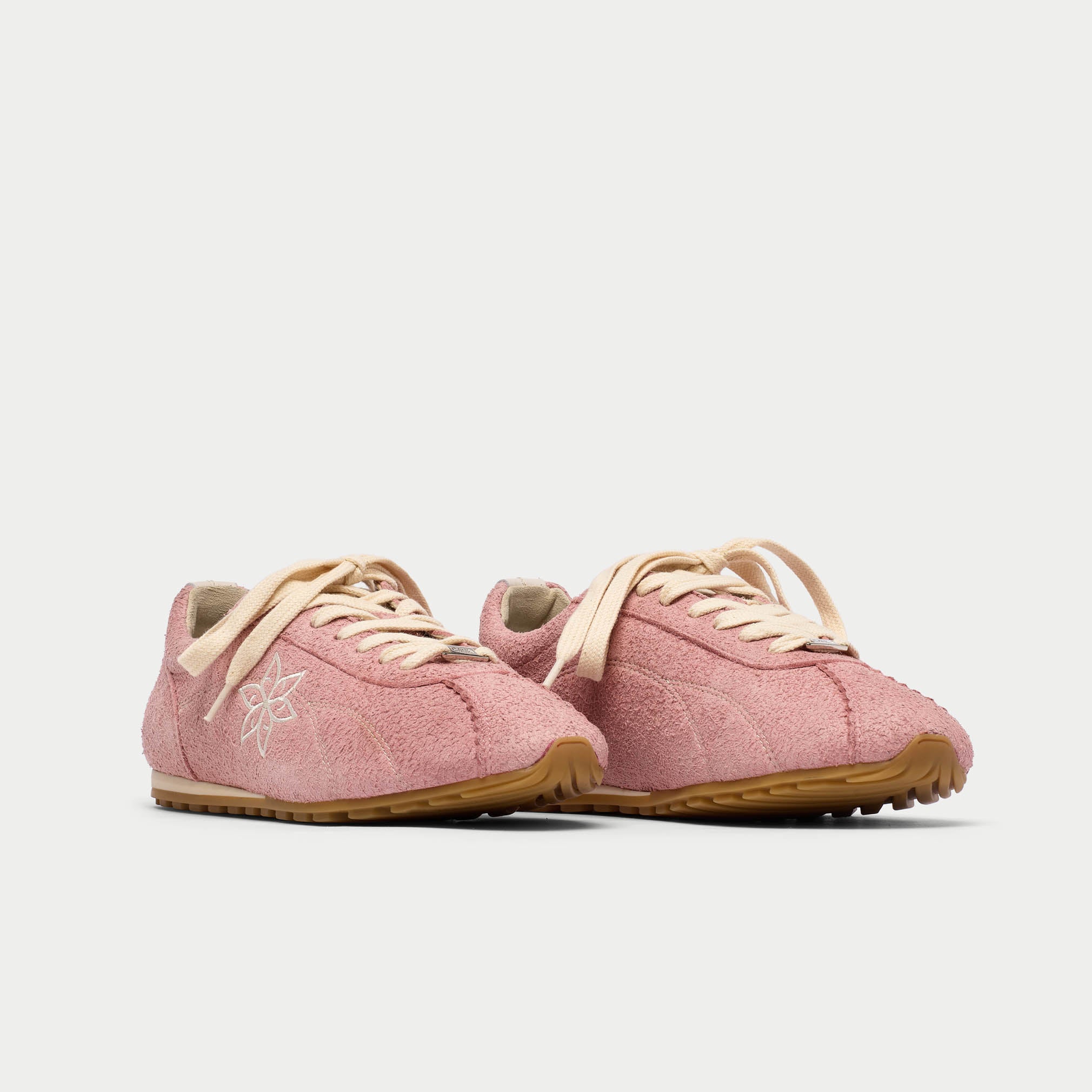 Aurora - Baby Pink Suede Wide Fit Trainers - Image 4