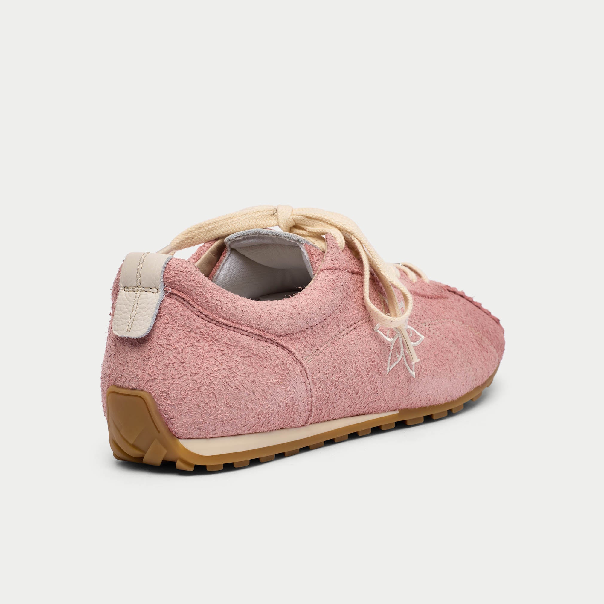 Aurora - Baby Pink Suede Wide Fit Trainers - Image 6