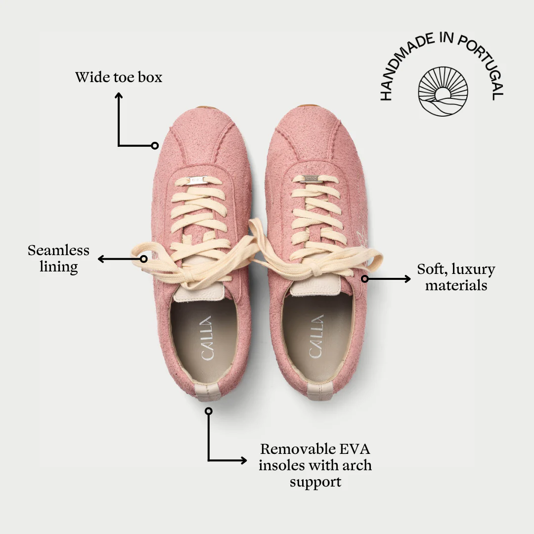 Aurora - Baby Pink Suede Wide Fit Trainers - Image 7