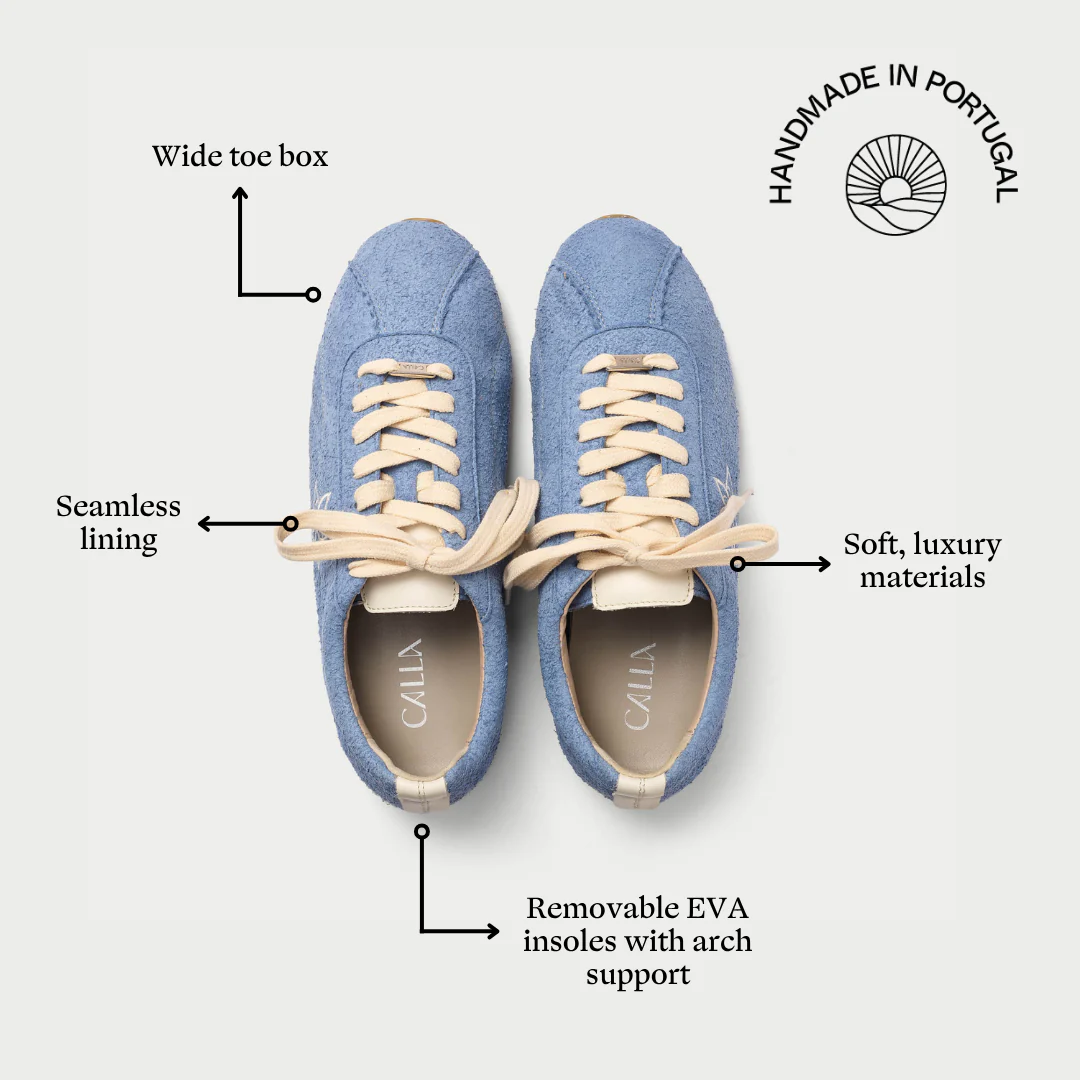 Aurora - Ice Blue Suede Wide Fit Trainers - Image 6