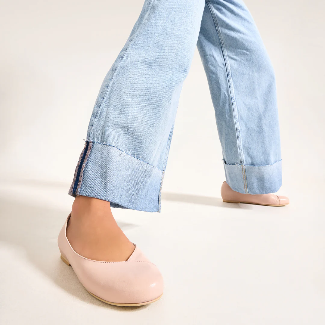 Charlotte - Pale Pink Leather Ballerinas - Image 12