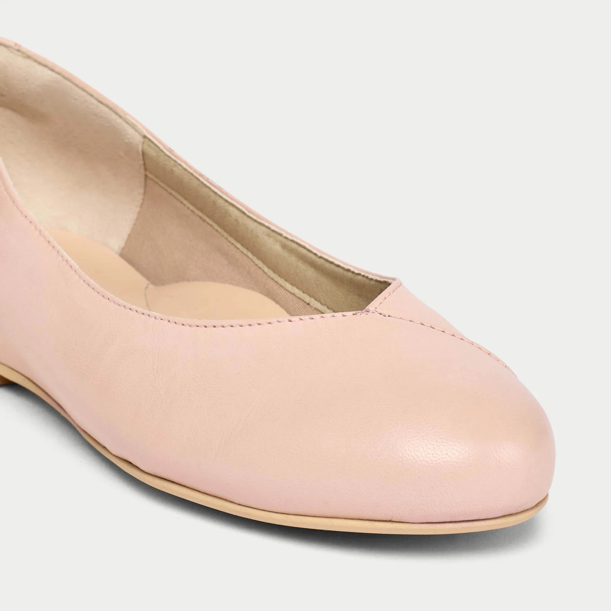 Charlotte - Pale Pink Leather Ballerinas - Image 6