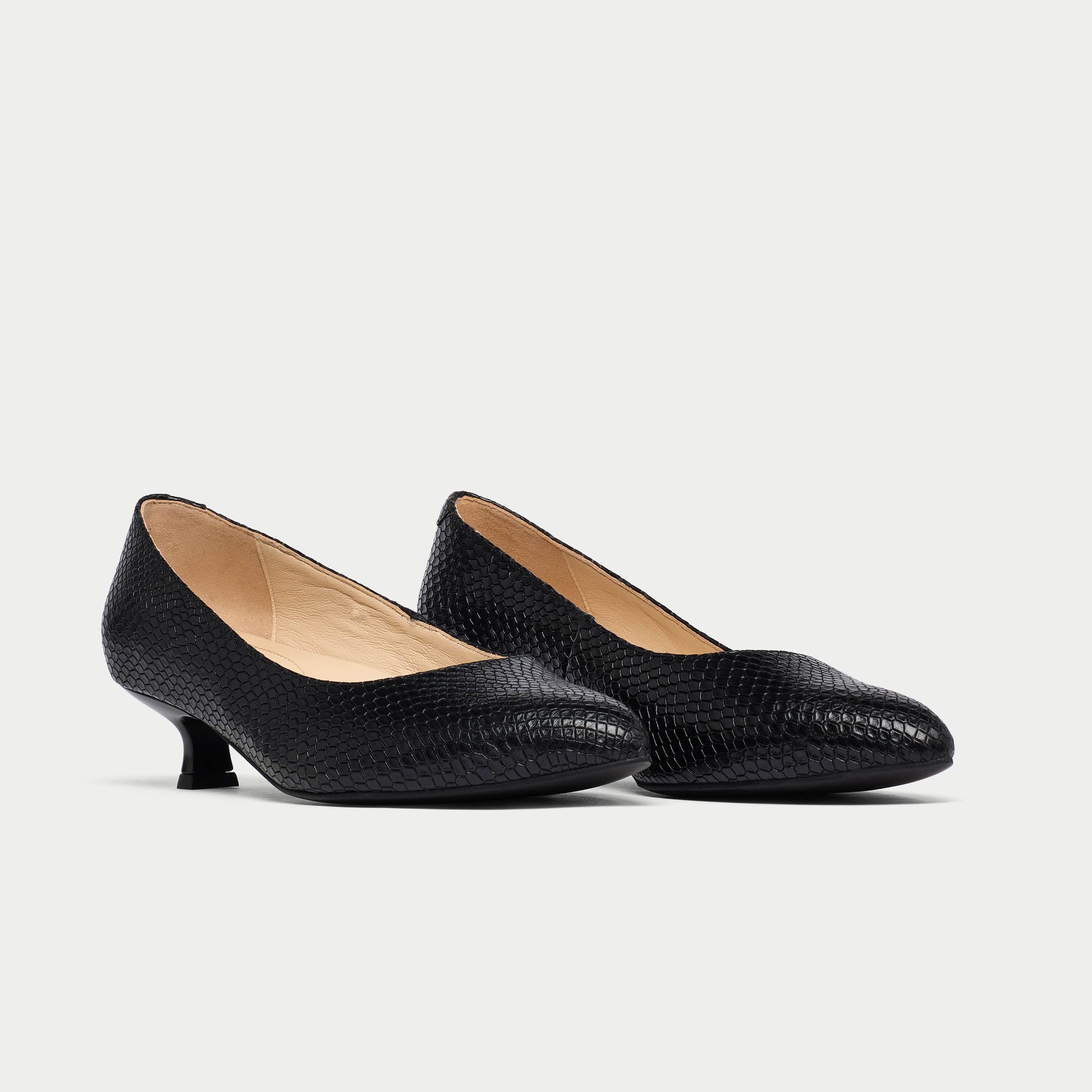 Claudia - Black Croc Leather Courts - Image 2
