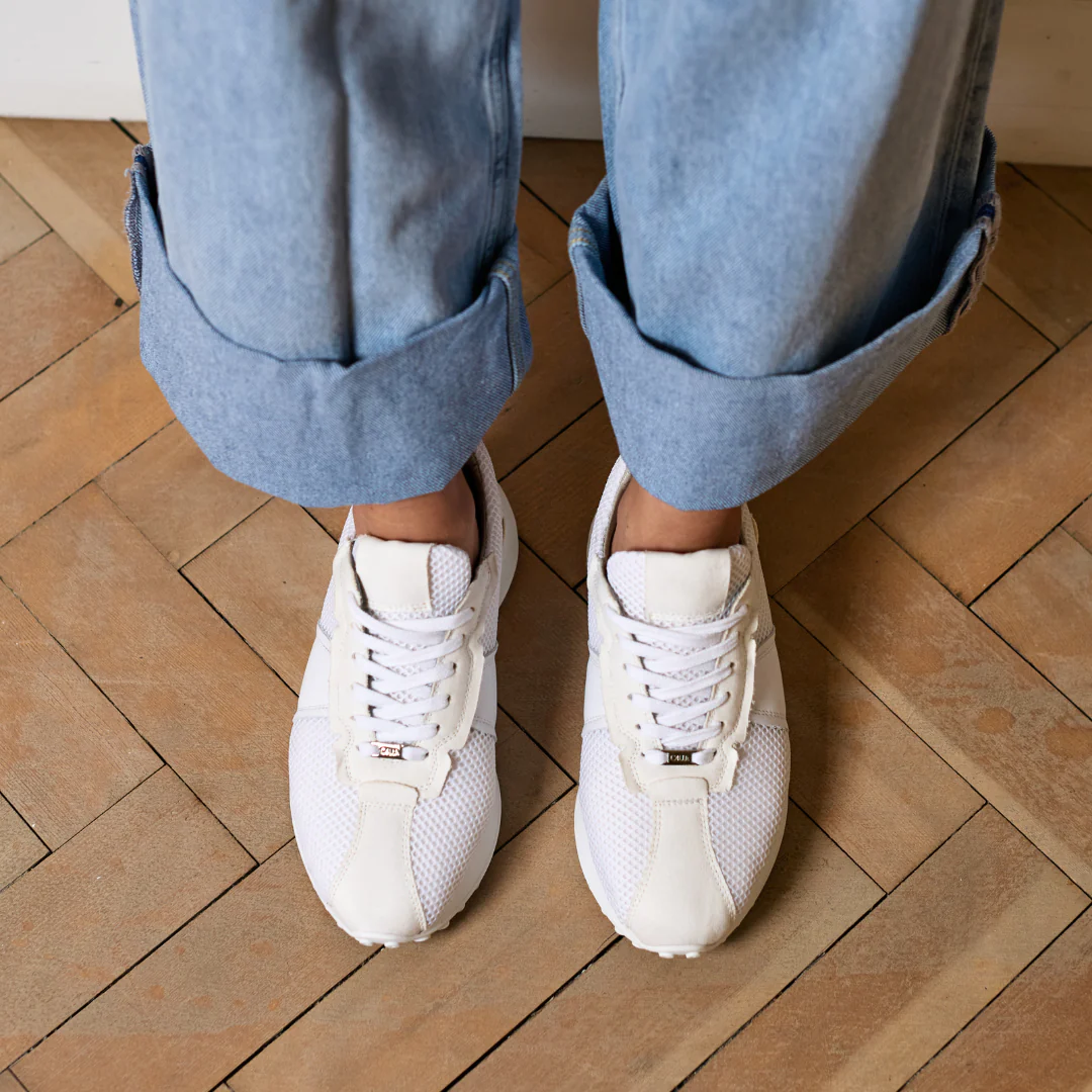 Cosmos - Chunky-Sole White Mesh Wide Fit Trainers - Image 12