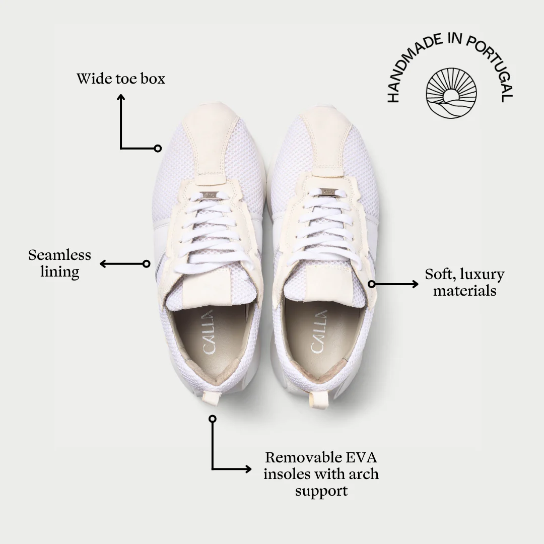 Cosmos - Chunky-Sole White Mesh Wide Fit Trainers - Image 4
