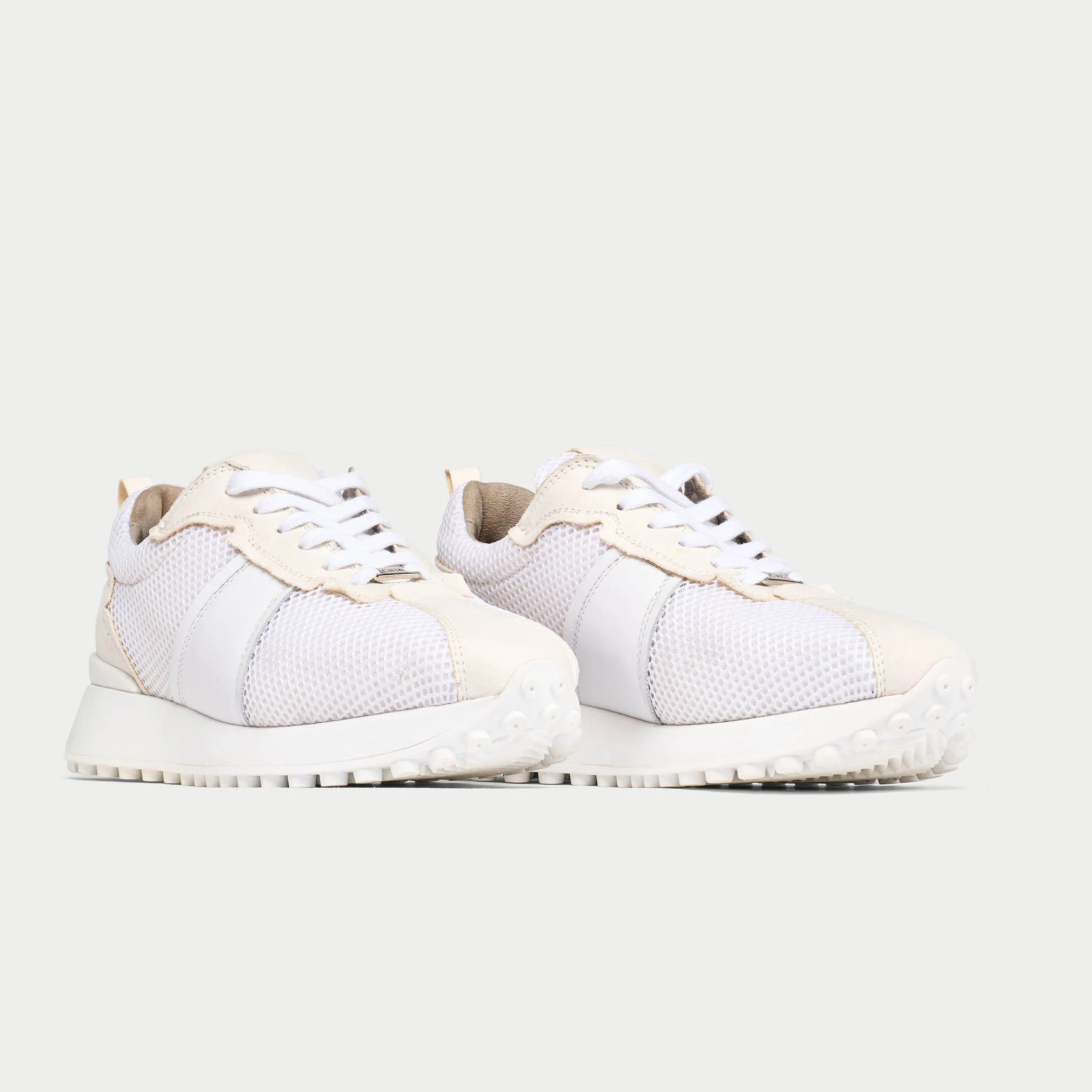 Cosmos - Chunky-Sole White Mesh Wide Fit Trainers - Image 7
