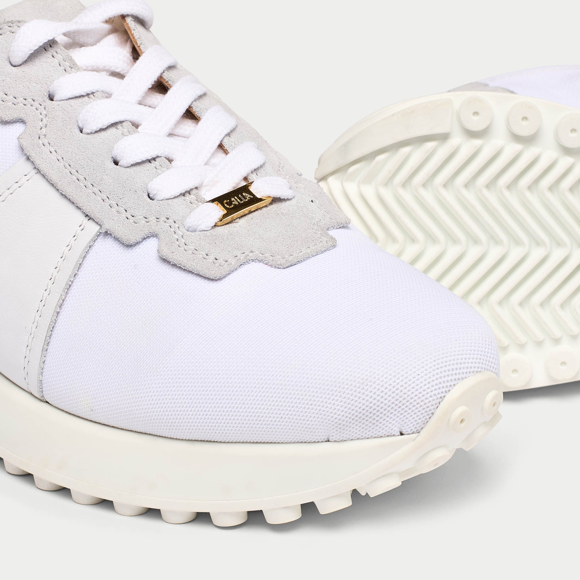 Cosmos - Chunky-Sole White Wide Fit Trainers - Image 4