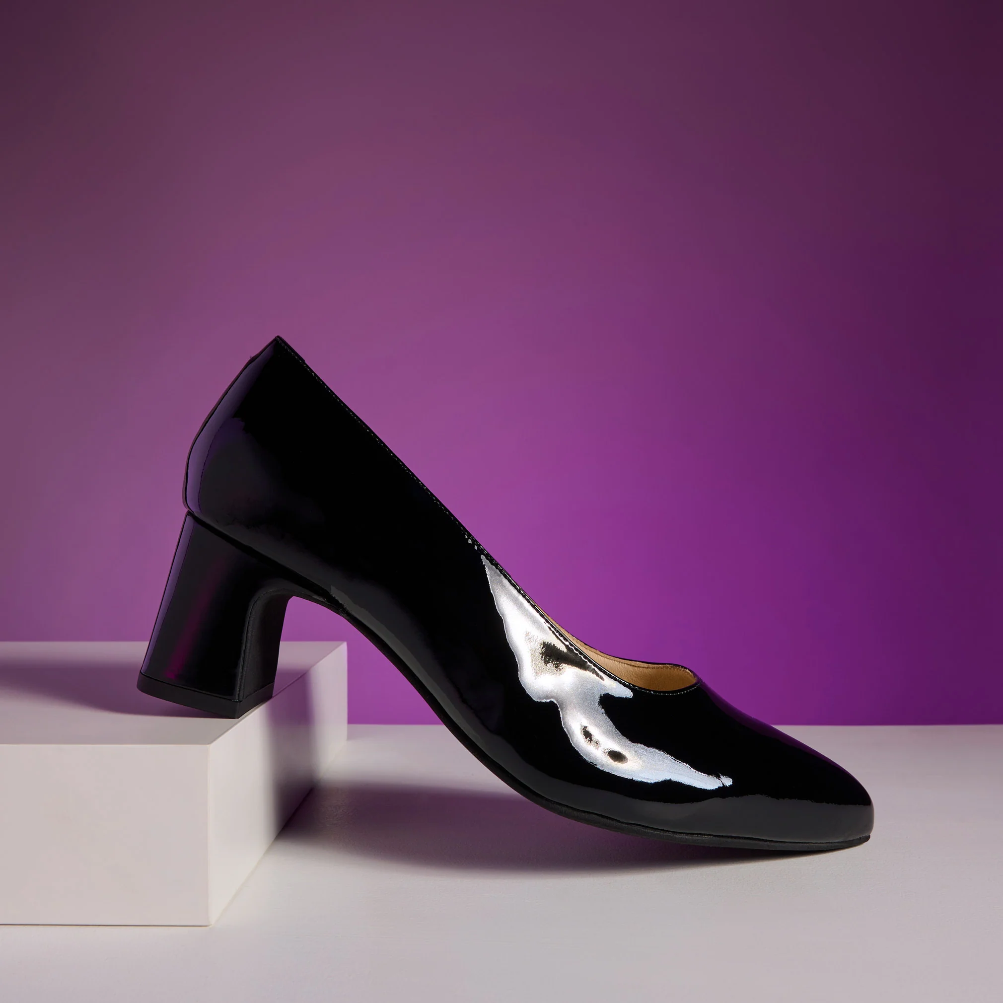 Hallie - Black Patent Leather Courts