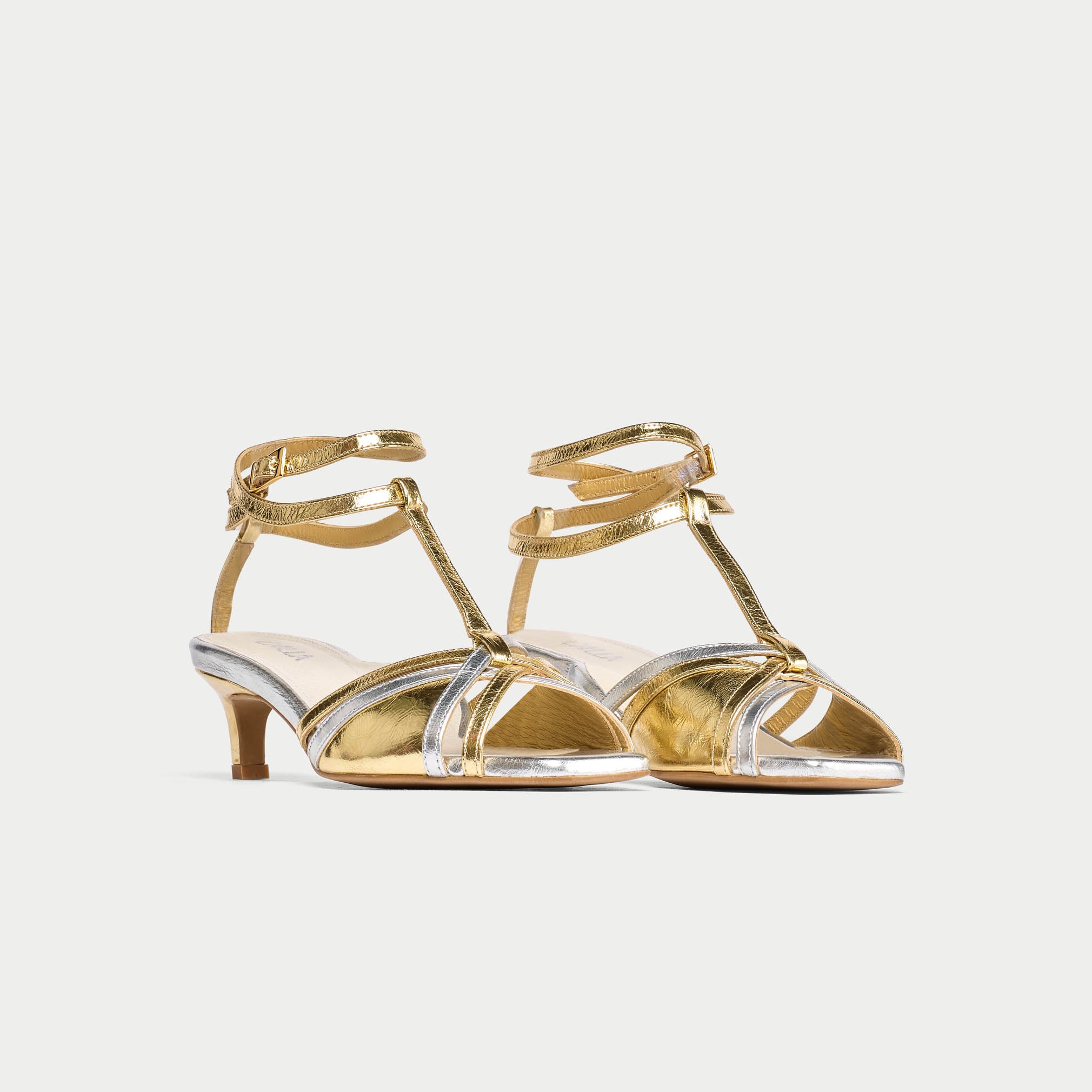Ria - Mixed Metallic Kitten Heels - Image 5