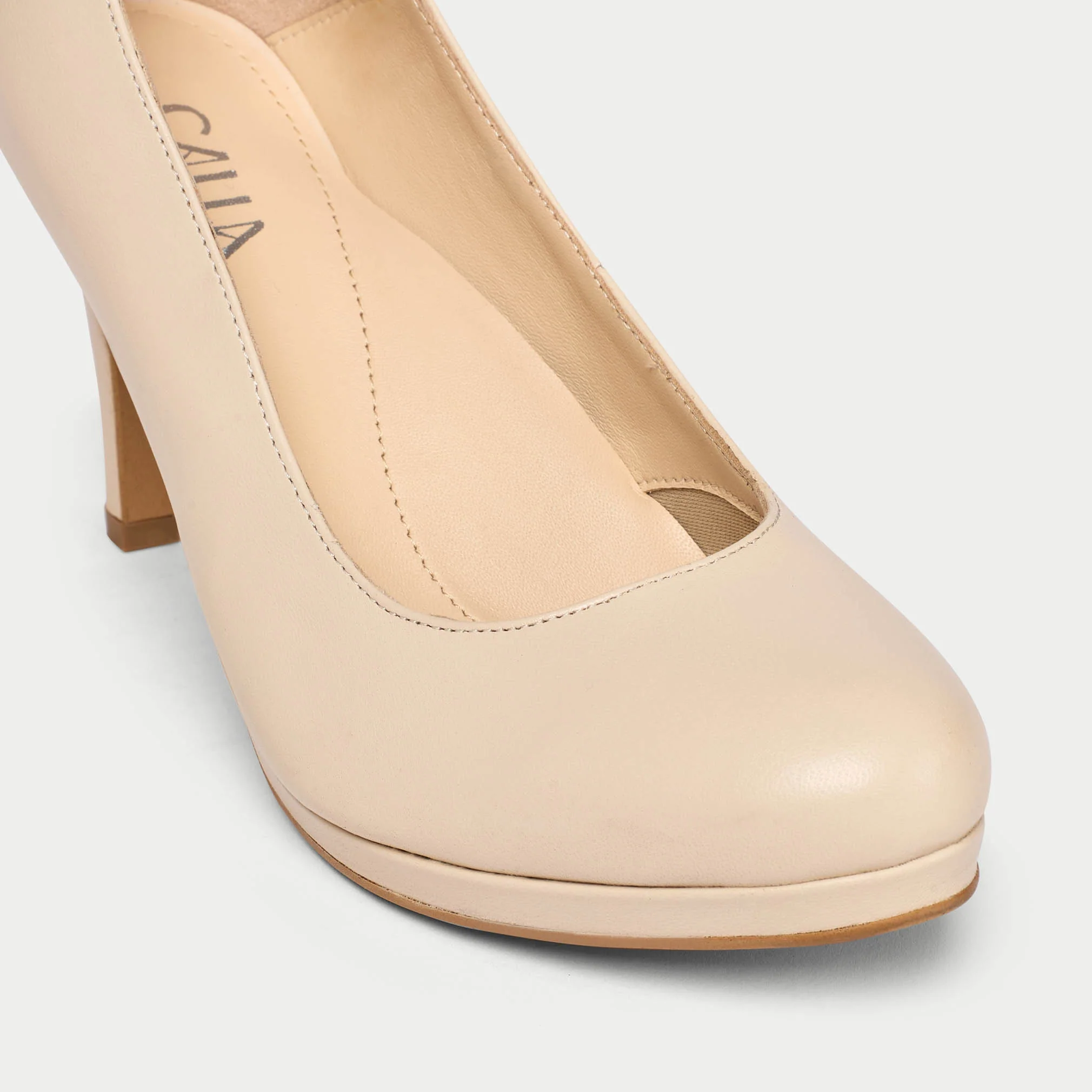 Sophia - Light Beige Leather Courts - Image 4
