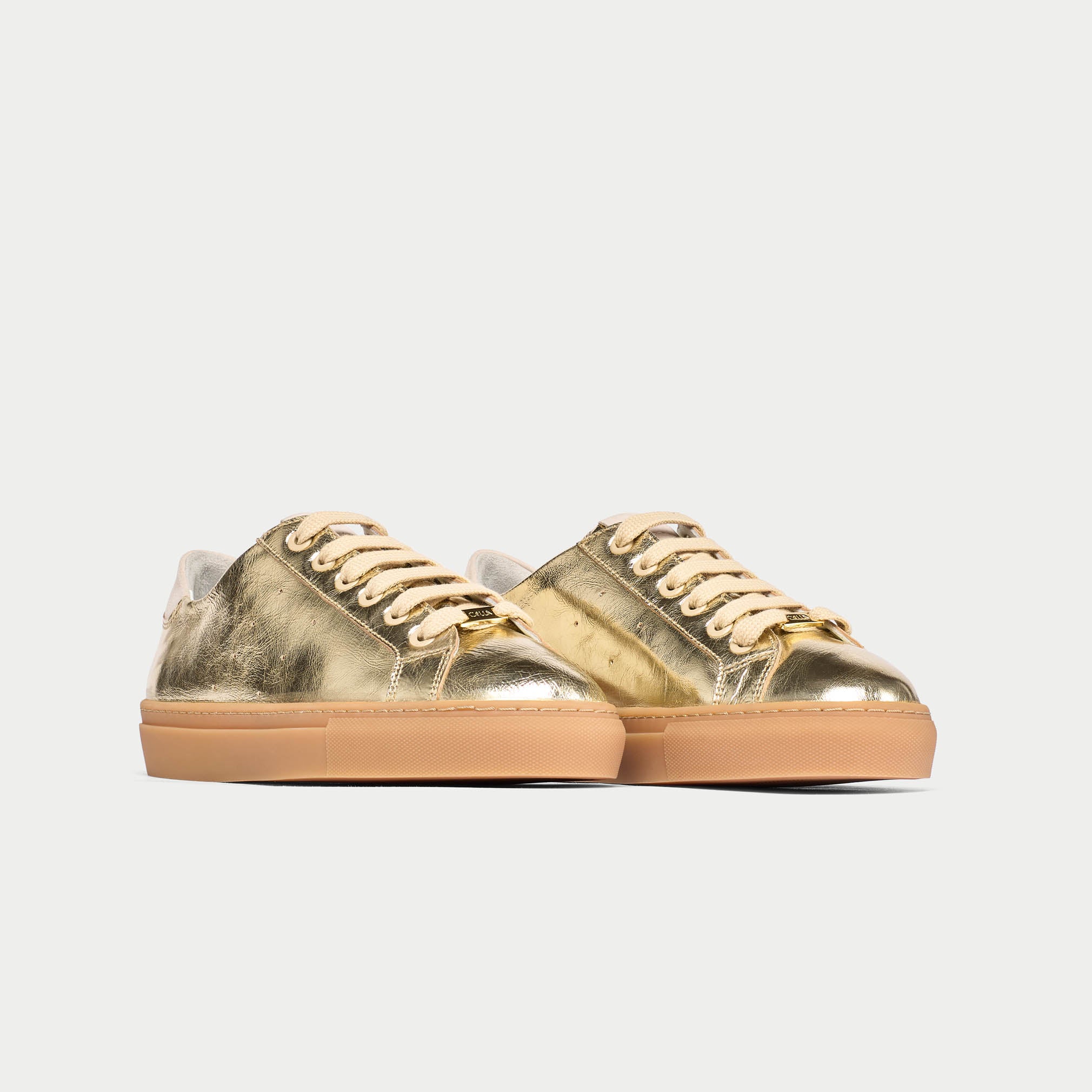 Star - Champagne Leather Wide Fit Trainers - Image 2
