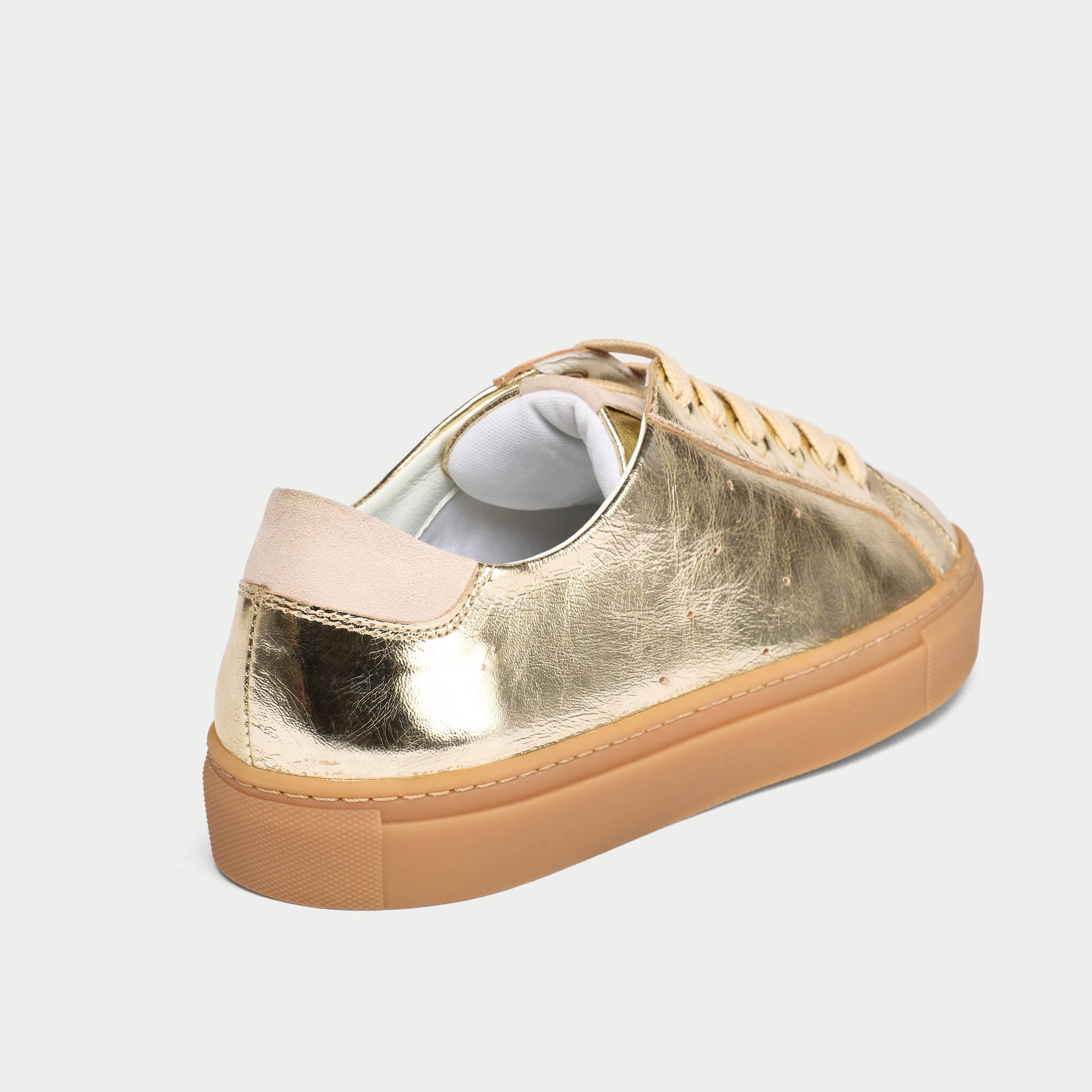 Star - Champagne Leather Wide Fit Trainers - Image 4