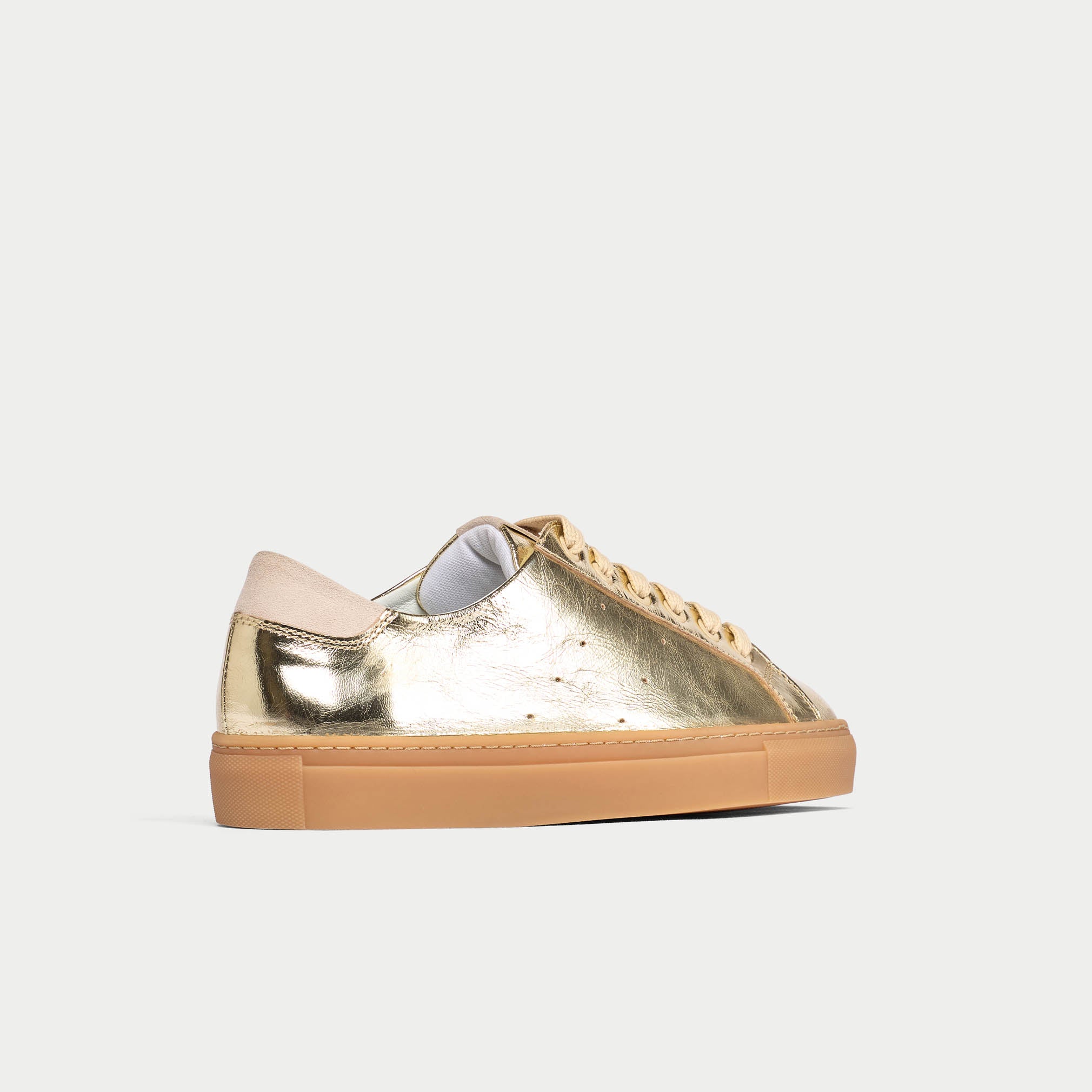 Star - Champagne Leather Wide Fit Trainers - Image 7
