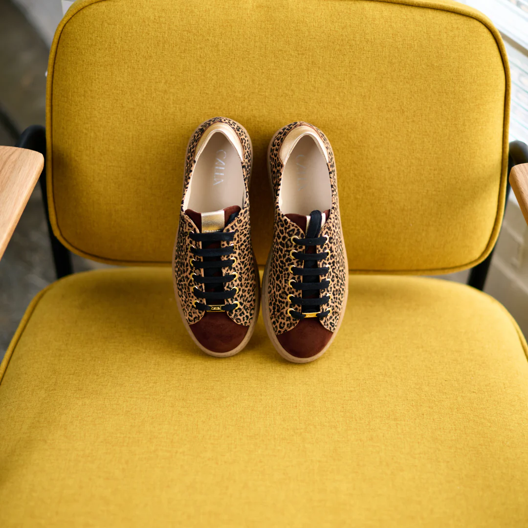 Star - Leopard Suede Wide Fit Trainers - Image 2