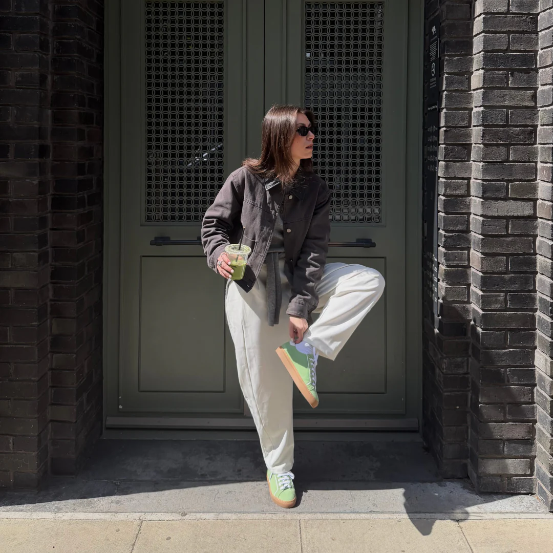 Star - Matcha Suede Wide Fit Trainers - Image 3