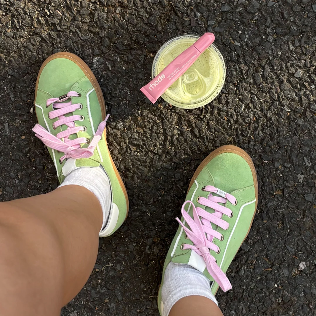 Star - Matcha Suede Wide Fit Trainers - Image 5