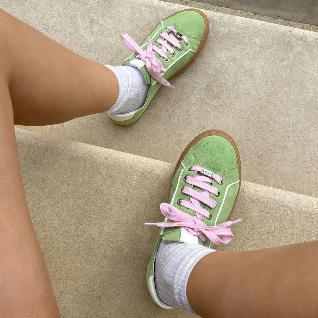 Star - Matcha Suede Wide Fit Trainers - Image 8