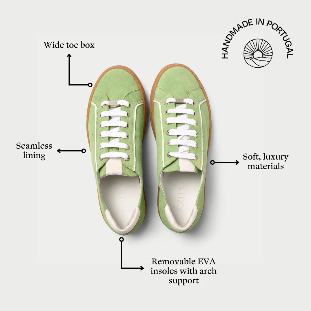 Star - Matcha Suede Wide Fit Trainers - Image 9