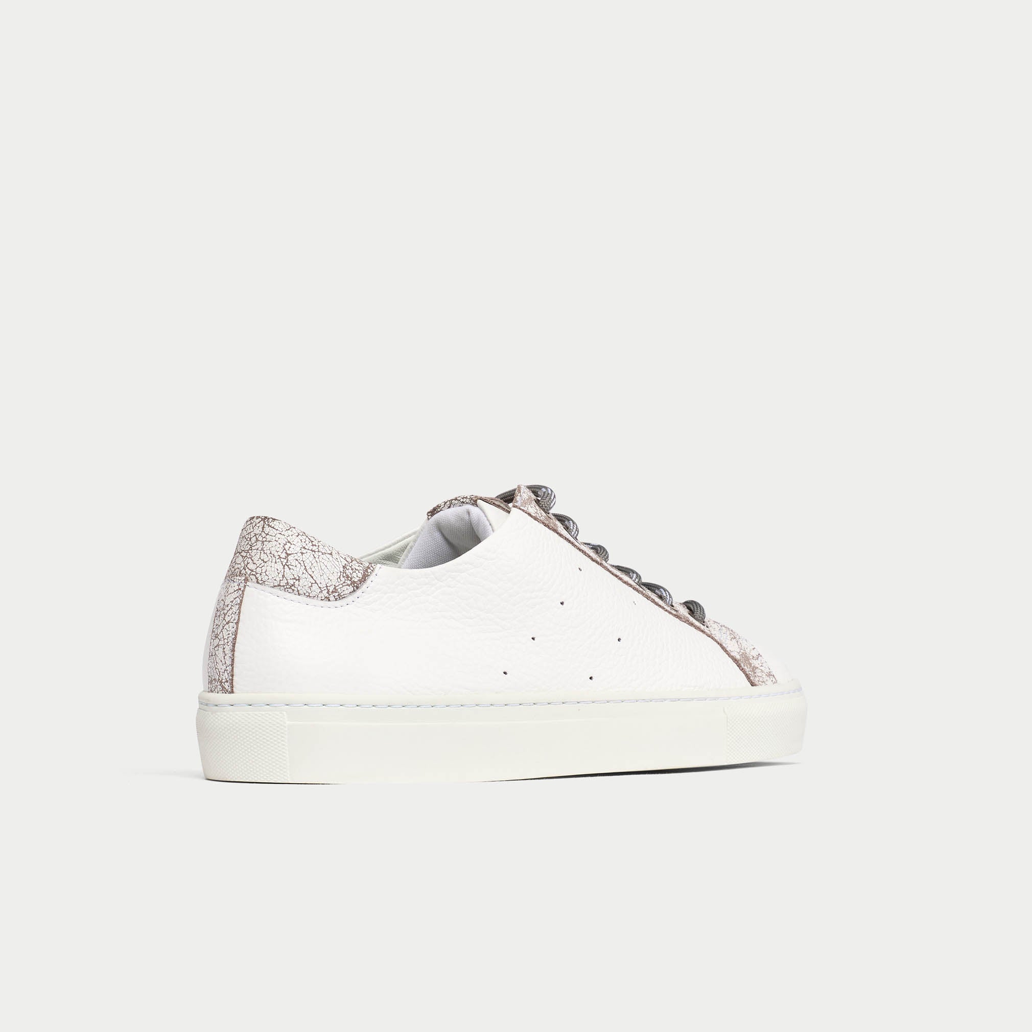 Star - White & Grey Leather Wide Fit Trainers - Image 7